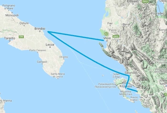 Rotte e orari dei traghetti per l'Albania